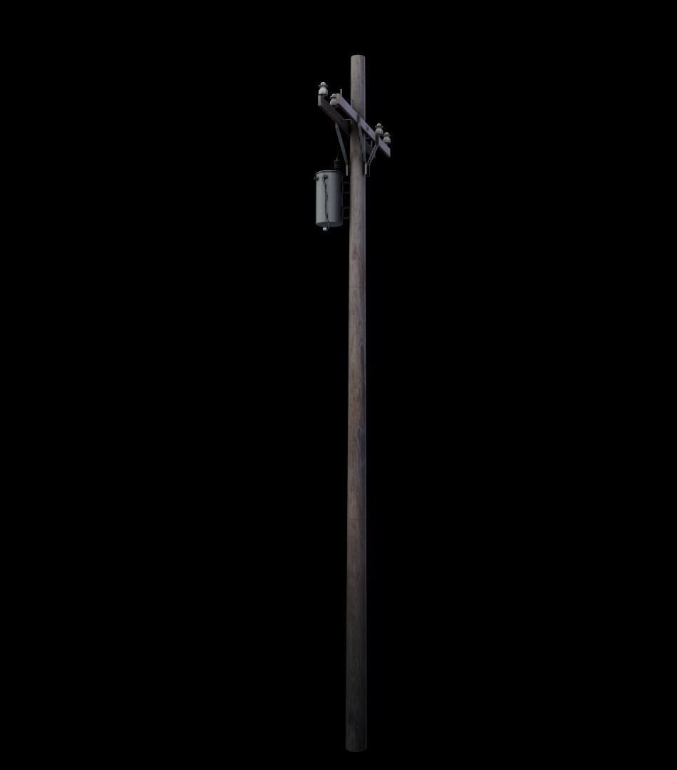 Power Pole Low-Poly Game-Ready Free low-poly 3D model_6