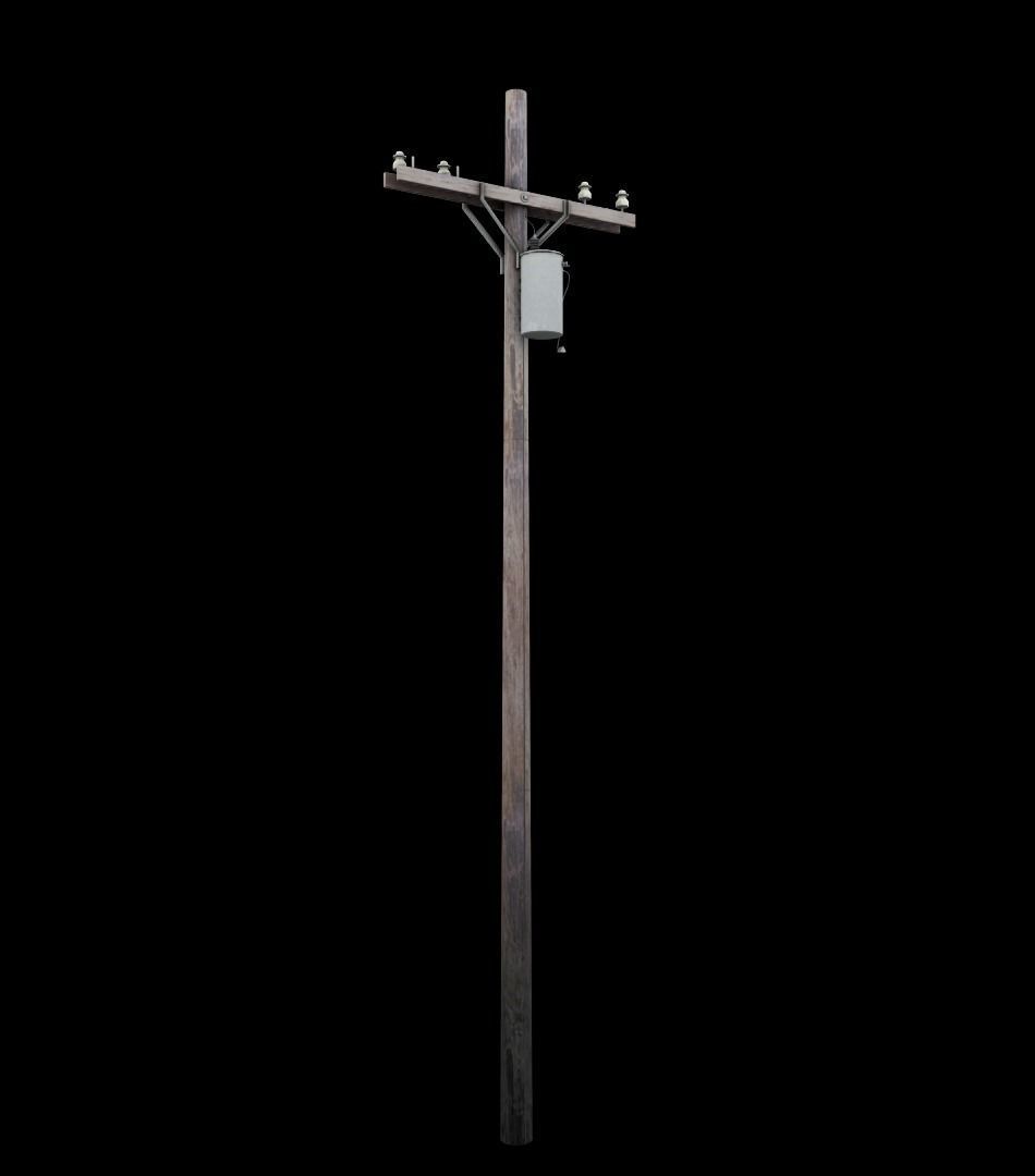 Power Pole Low-Poly Game-Ready Free low-poly 3D model_9