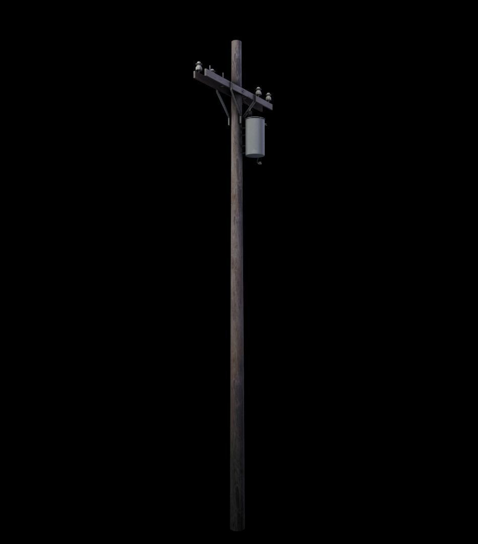 Power Pole Low-Poly Game-Ready Free low-poly 3D model_7