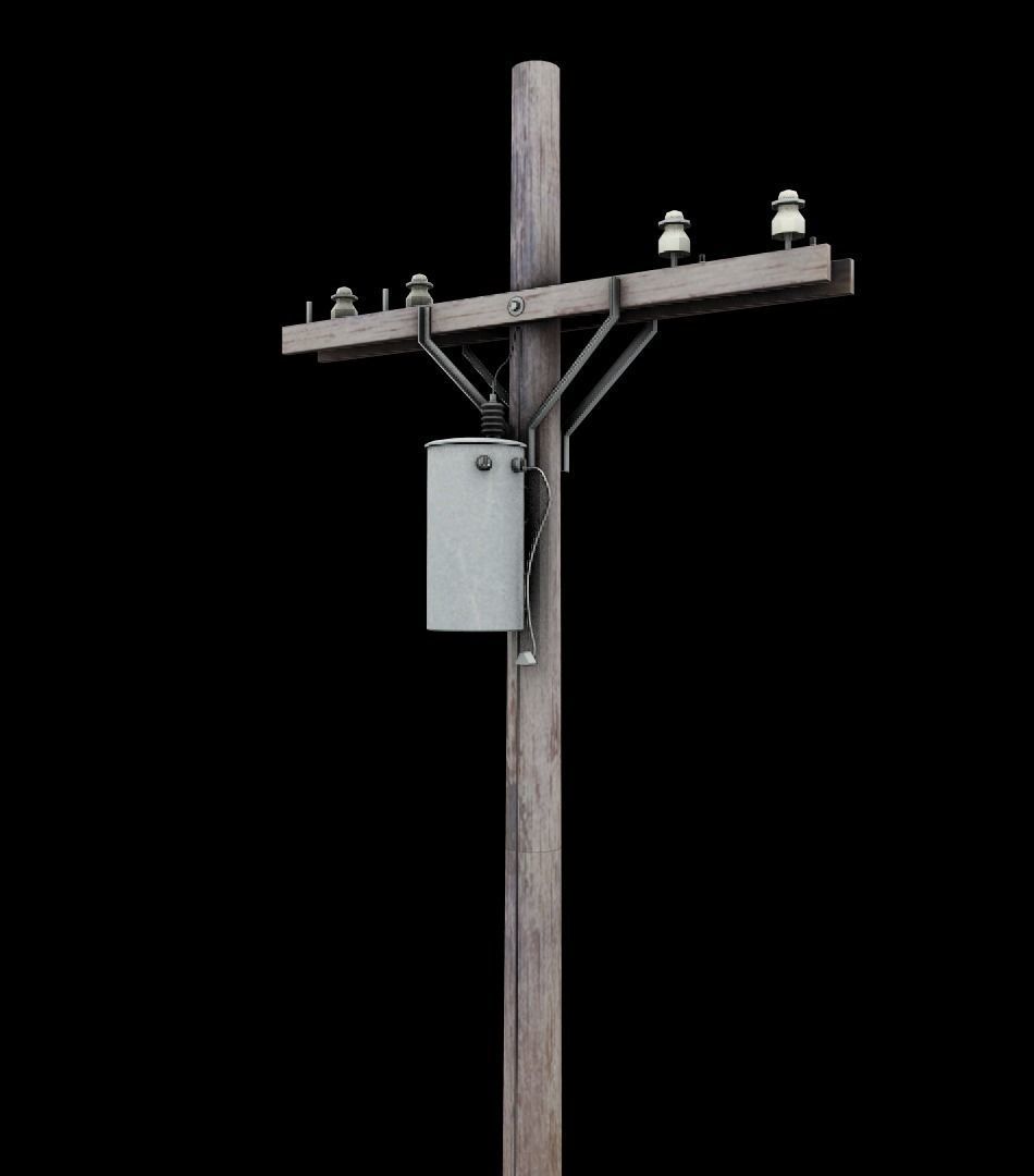 Power Pole Low-Poly Game-Ready Free low-poly 3D model_3