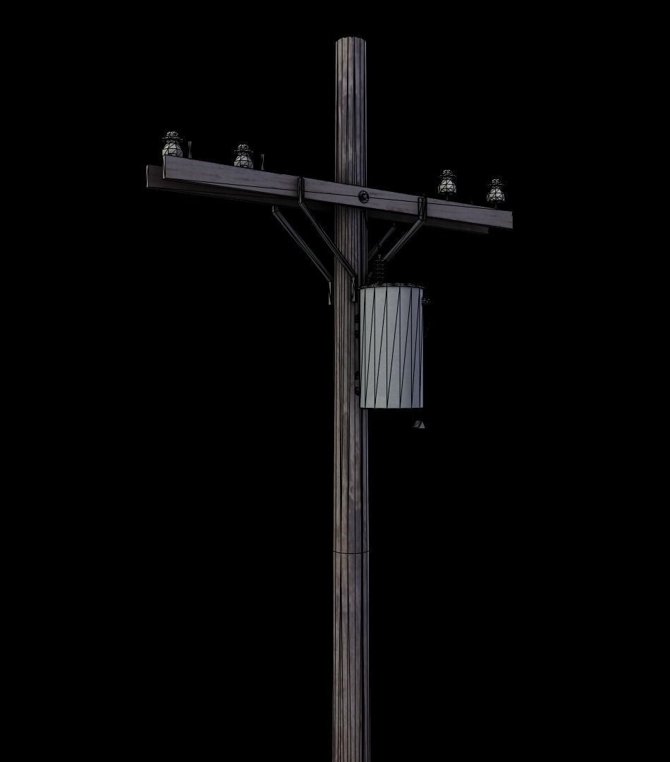 Power Pole Low-Poly Game-Ready Free low-poly 3D model_1
