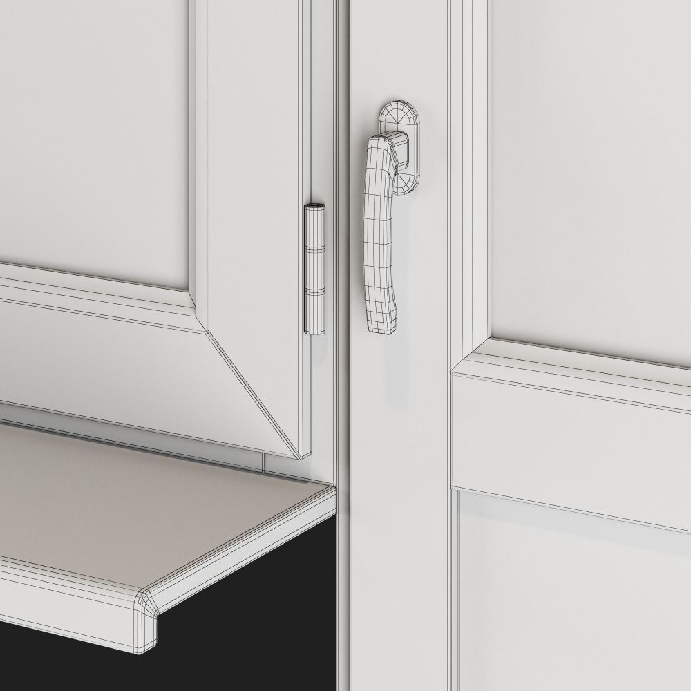 Wooden Windows Low-poly 3D model_5