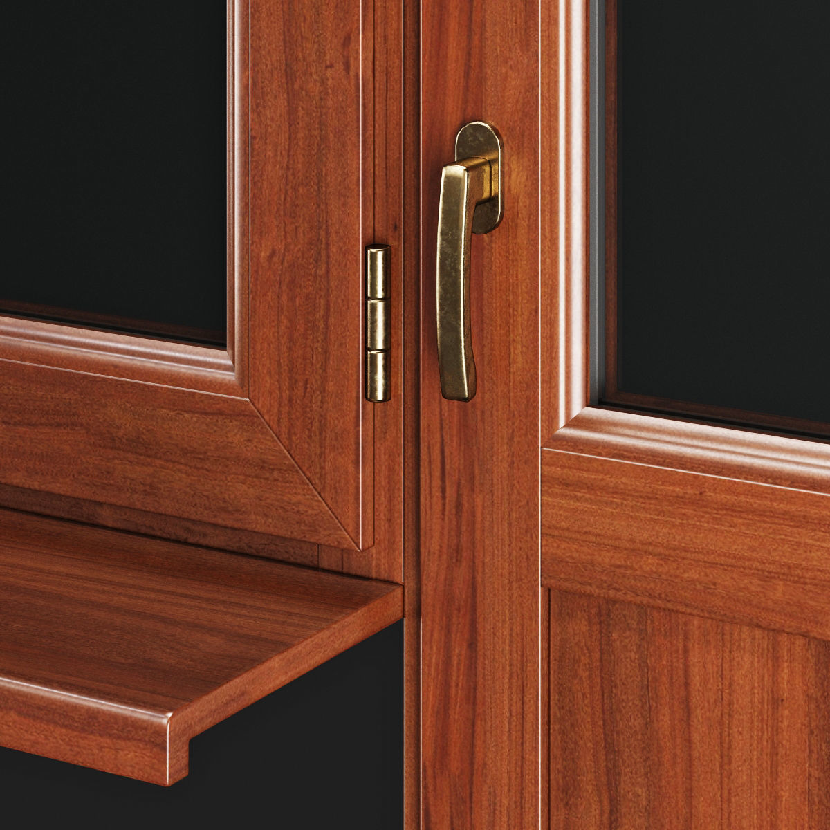 Wooden Windows Low-poly 3D model_3