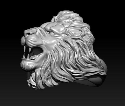 lion ring 3D print model_3