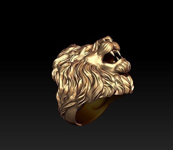 lion ring 3D print model_7