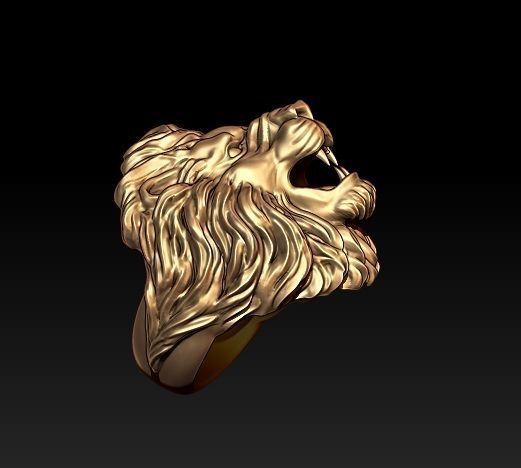 lion ring 3D print model_4
