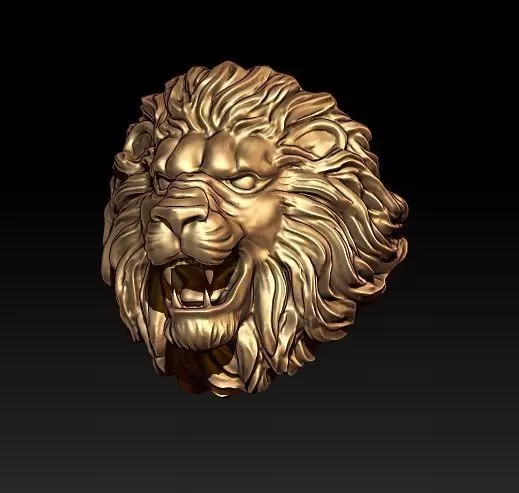 lion ring 3D print model_0
