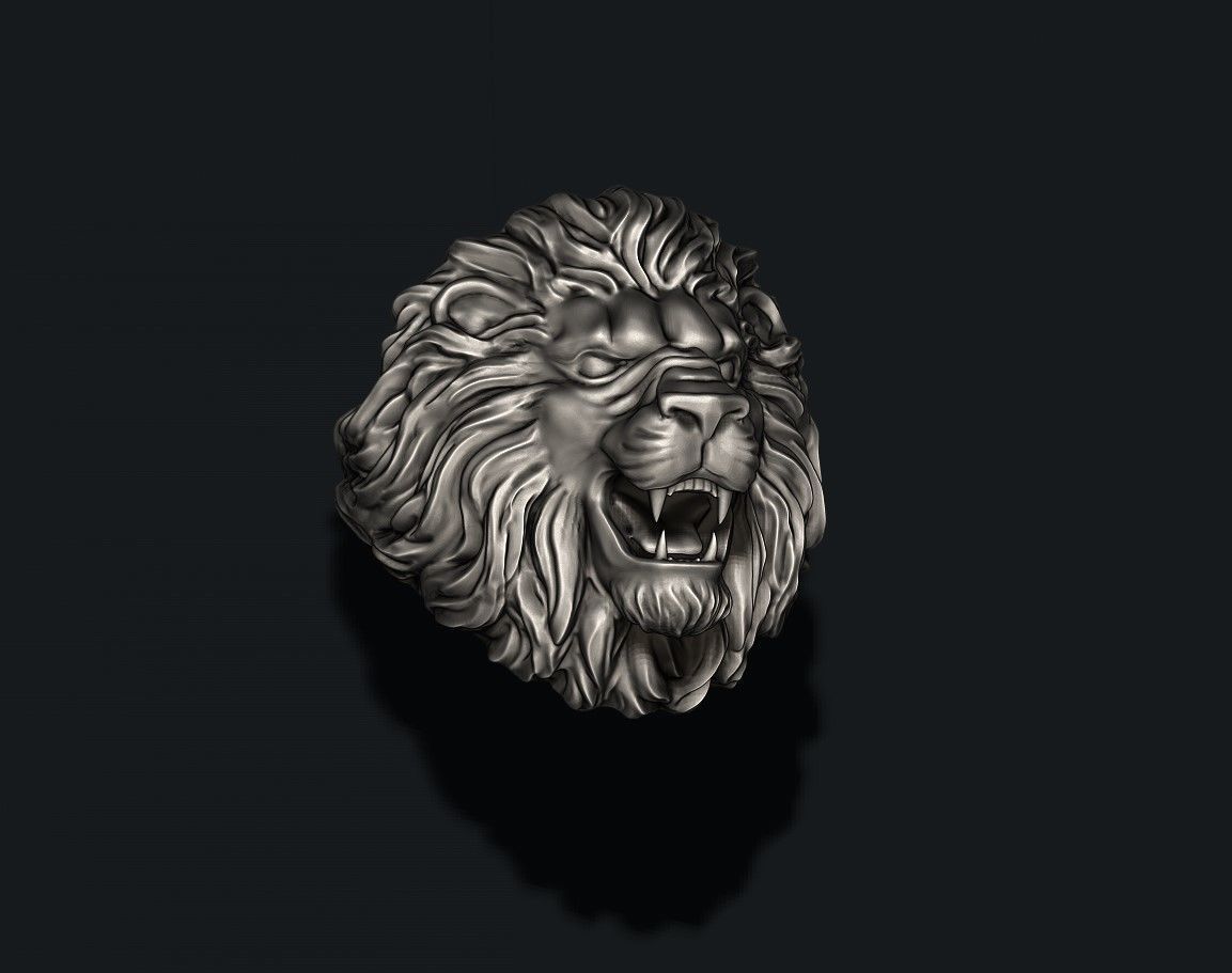 lion ring 3D print model_1