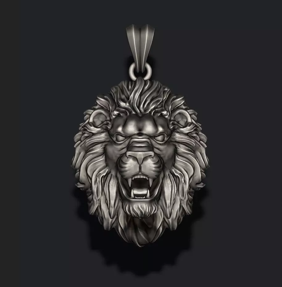 lion pendant 3D print model_0