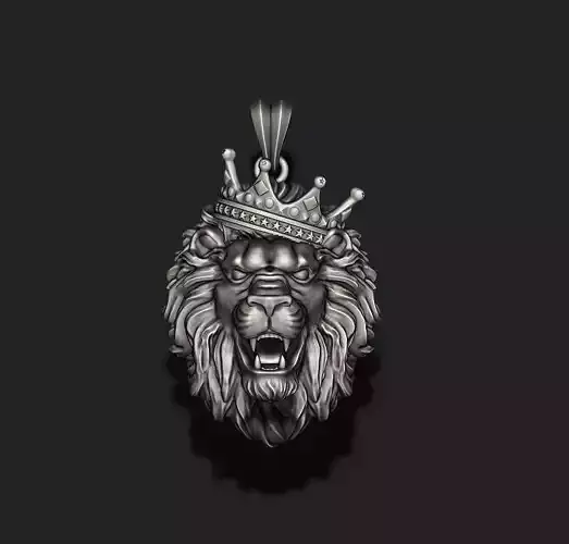 lion necklace pendant 3D print model