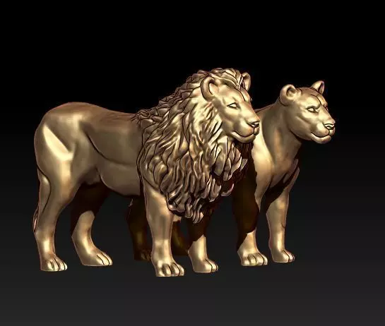 lion lioness 3D model_0