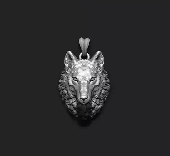 Wolf pendant 3D print model