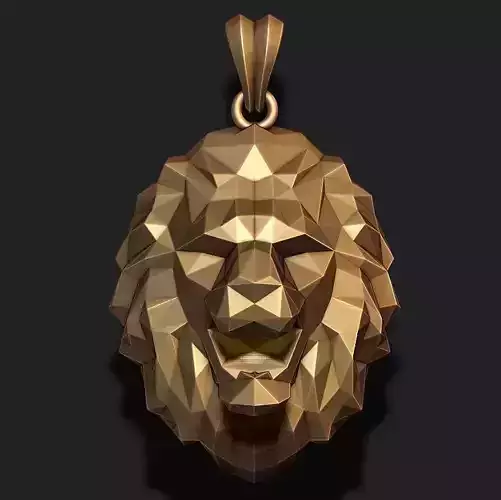 Lion pendant low poly 3D print model