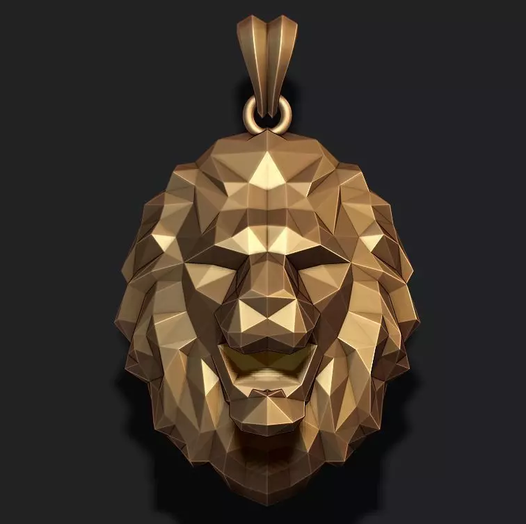 Lion pendant low poly 3D print model