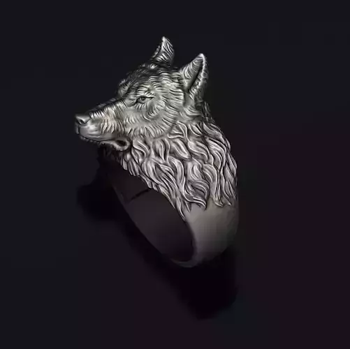 Wolf ring 3D print model