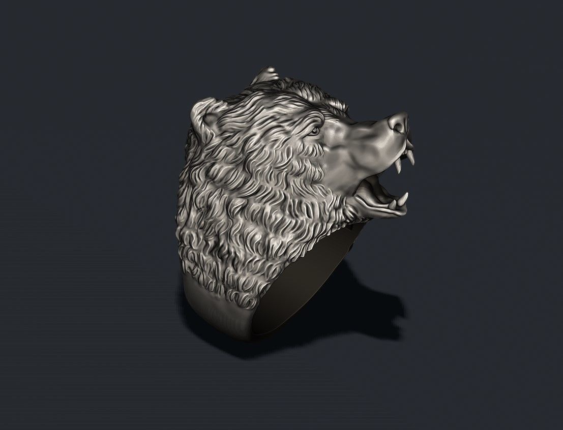 Bear ring 3D print model_4