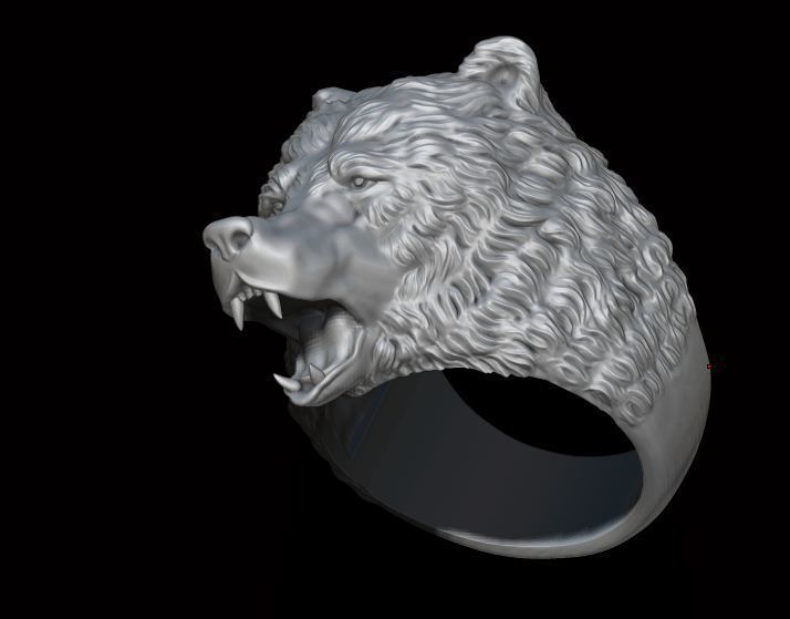 Bear ring 3D print model_7