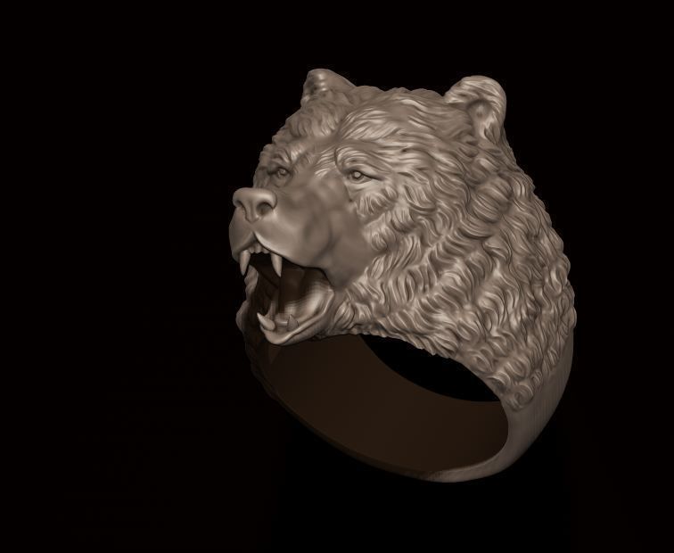 Bear ring 3D print model_6