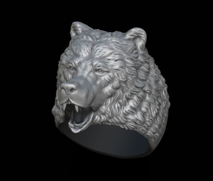 Bear ring 3D print model_5