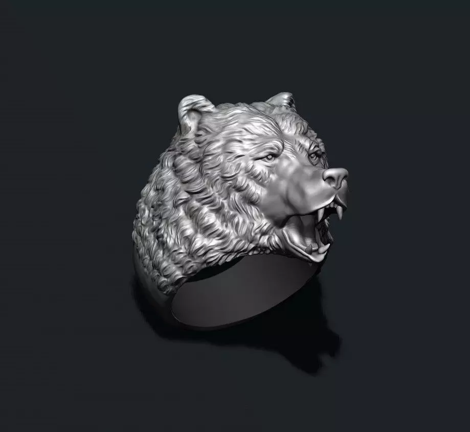 Bear ring 3D print model_0