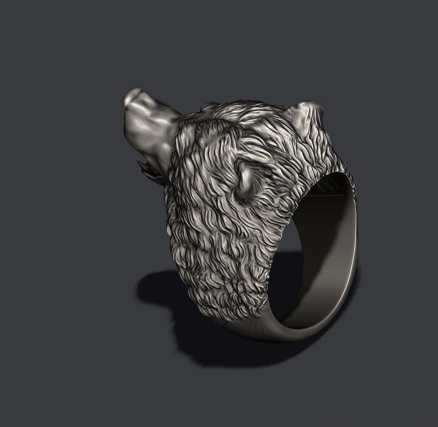 Bear ring 3D print model_3