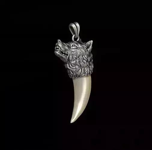 Wolf tooth nail pendant 3D print model