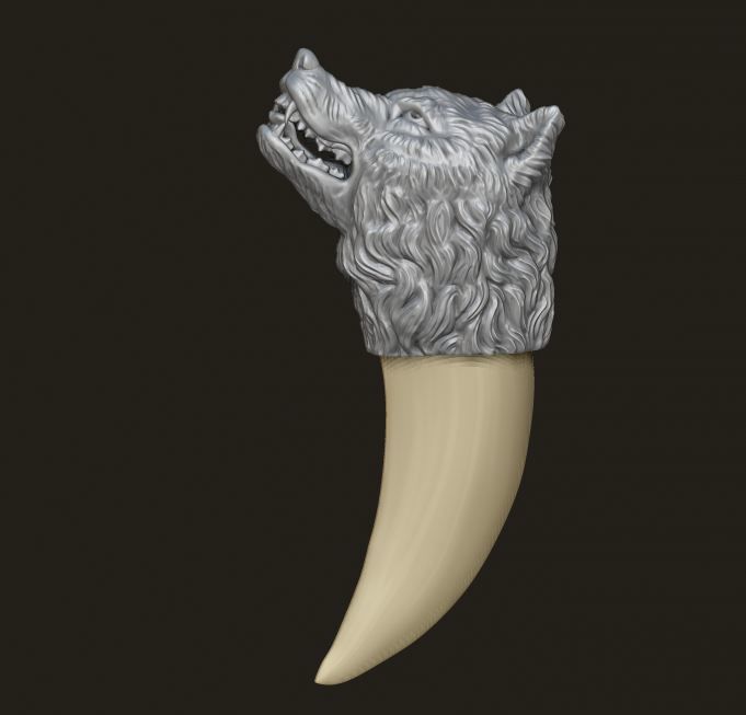 Wolf tooth nail pendant 3D print model_9