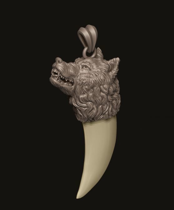 Wolf tooth nail pendant 3D print model_6