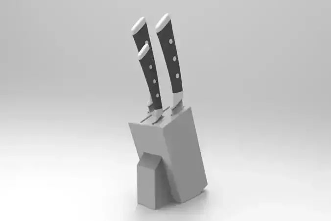 Knife For Kitchen Low-poly 3D model