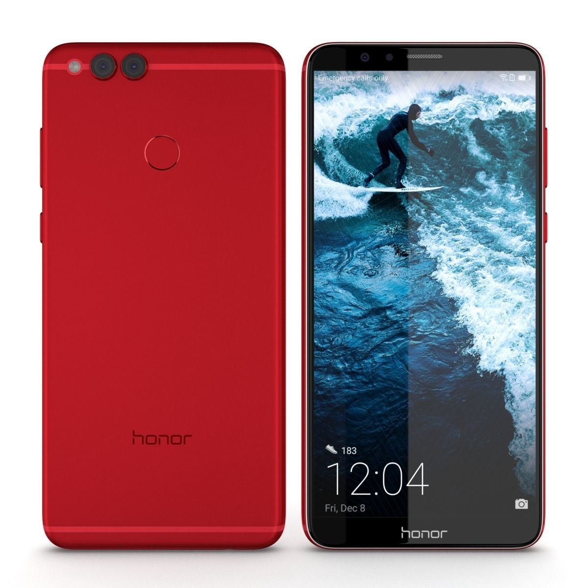 Huawei Honor 7X Red  3D model_6