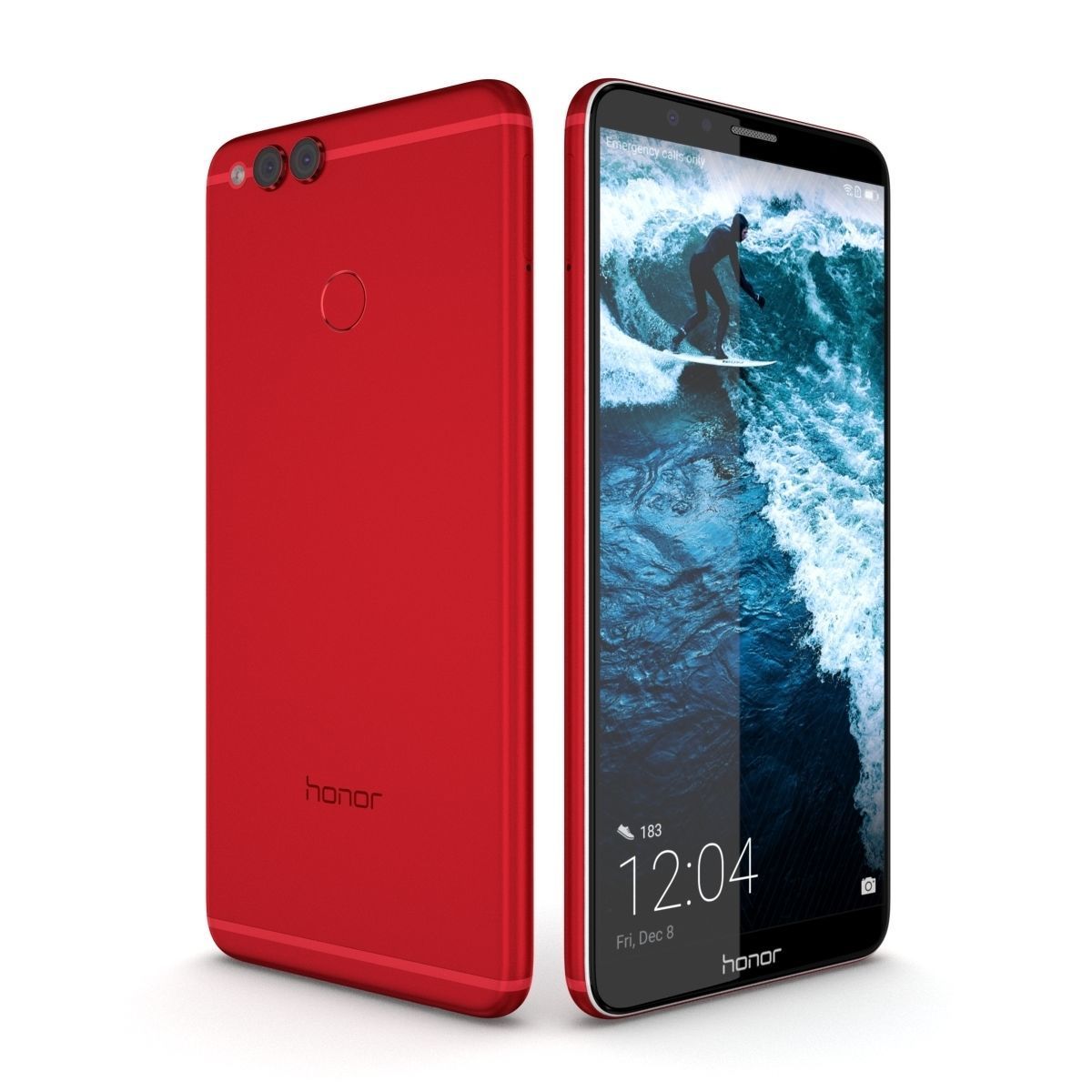 Huawei Honor 7X Red  3D model_2