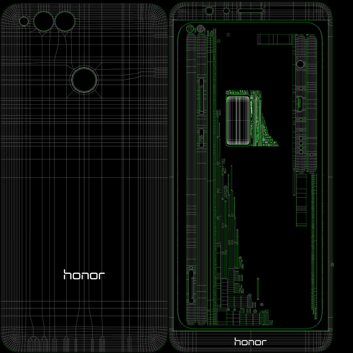 Huawei Honor 7X Red  3D model_24