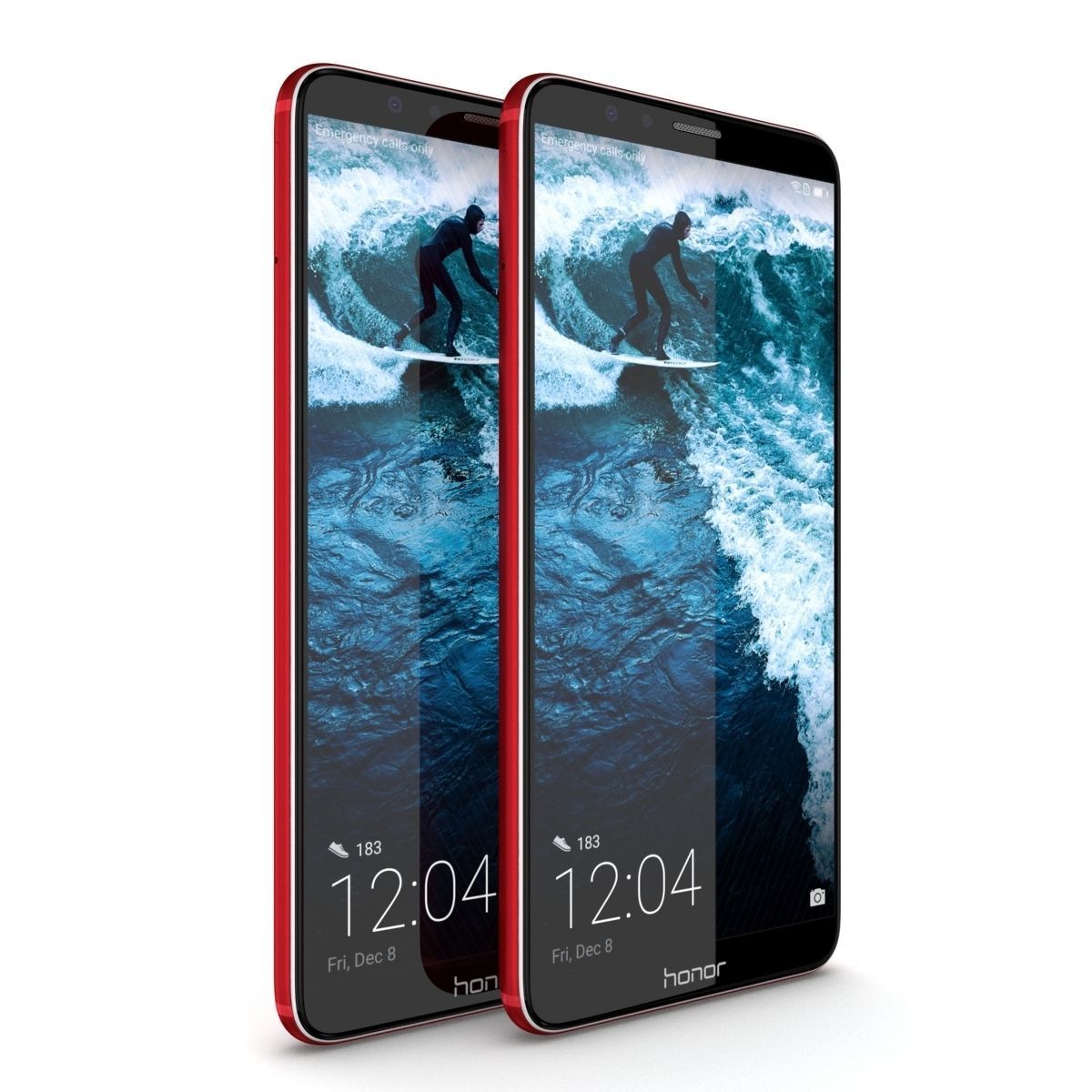 Huawei Honor 7X Red  3D model_11