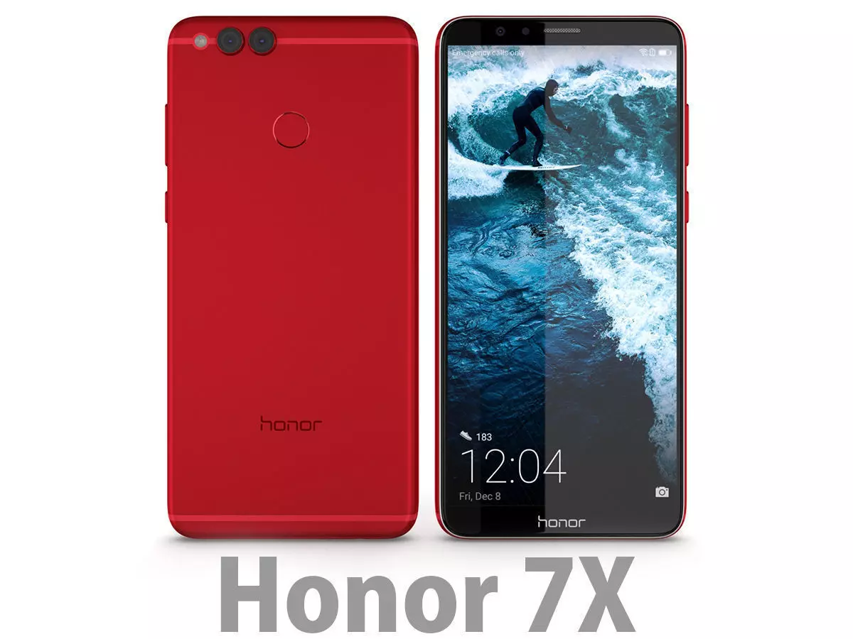 Huawei Honor 7X Red  3D model_0