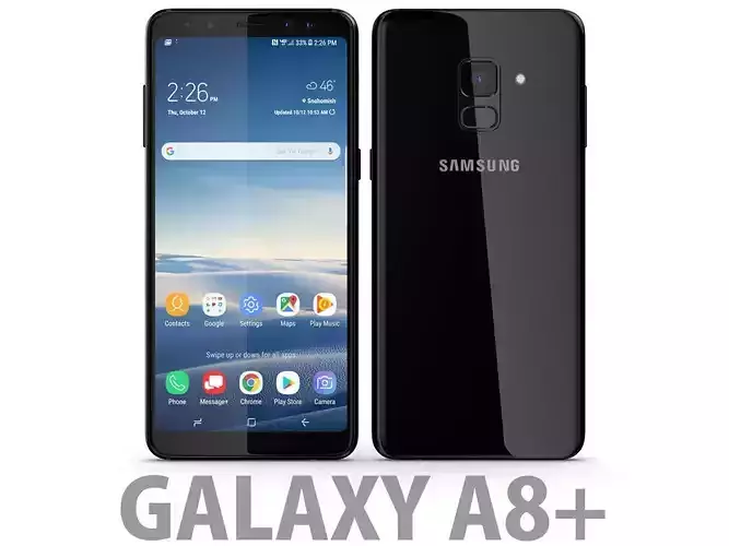 Samsung Galaxy A8 Plus 2018 Black 3D model