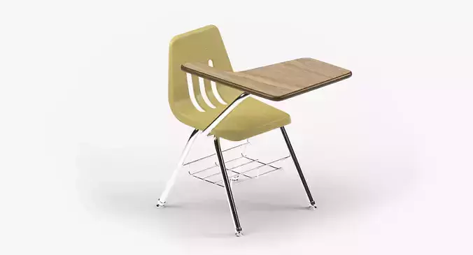 School Desk Low-poly 3D model