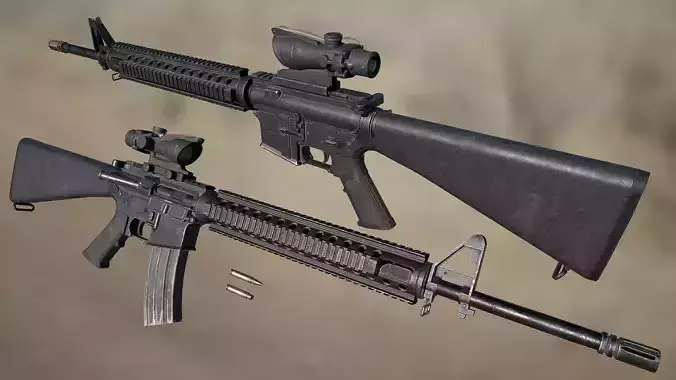 M16 A4 Low-poly 3D model