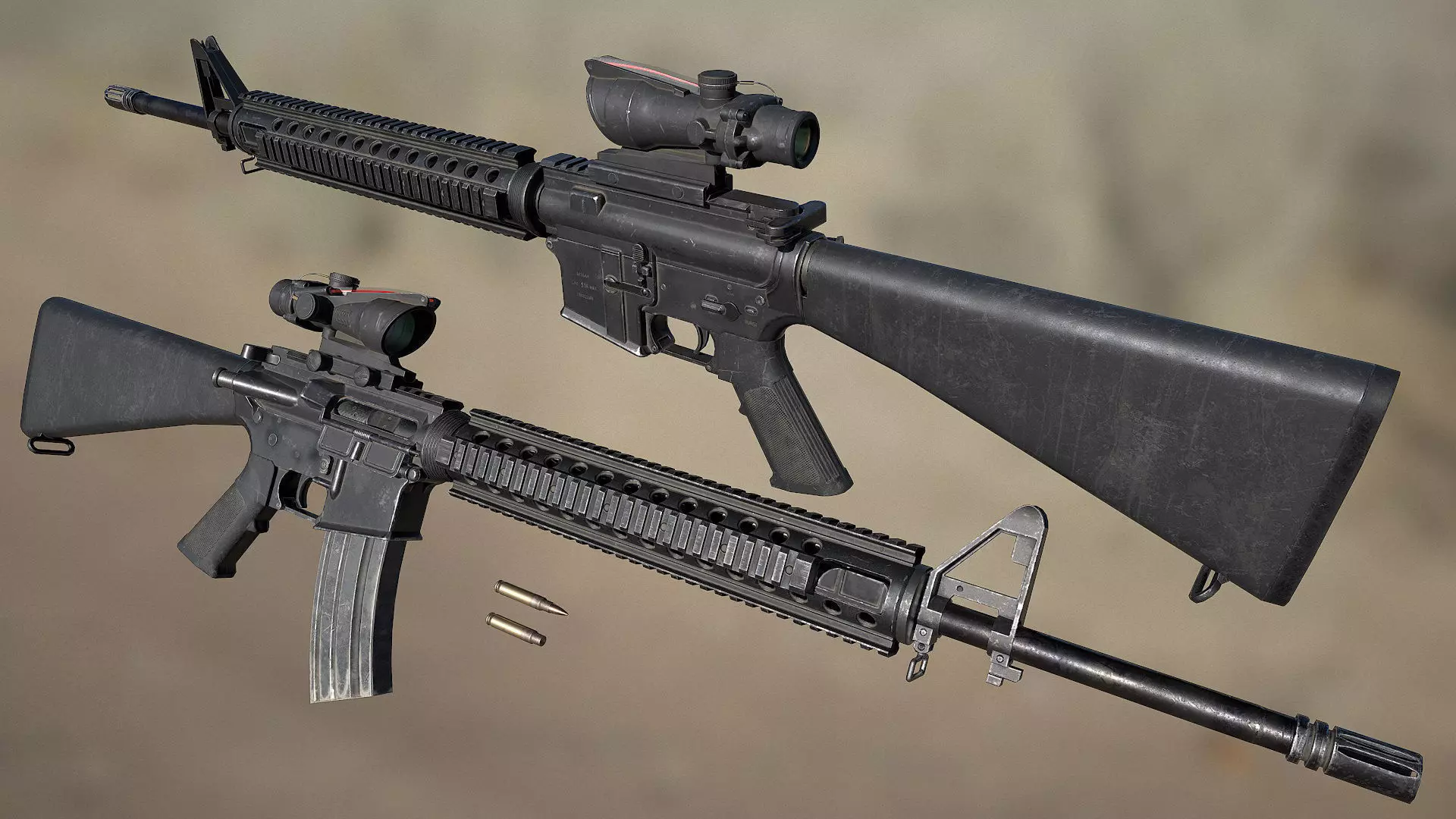 M16 A4 Low-poly 3D model_0