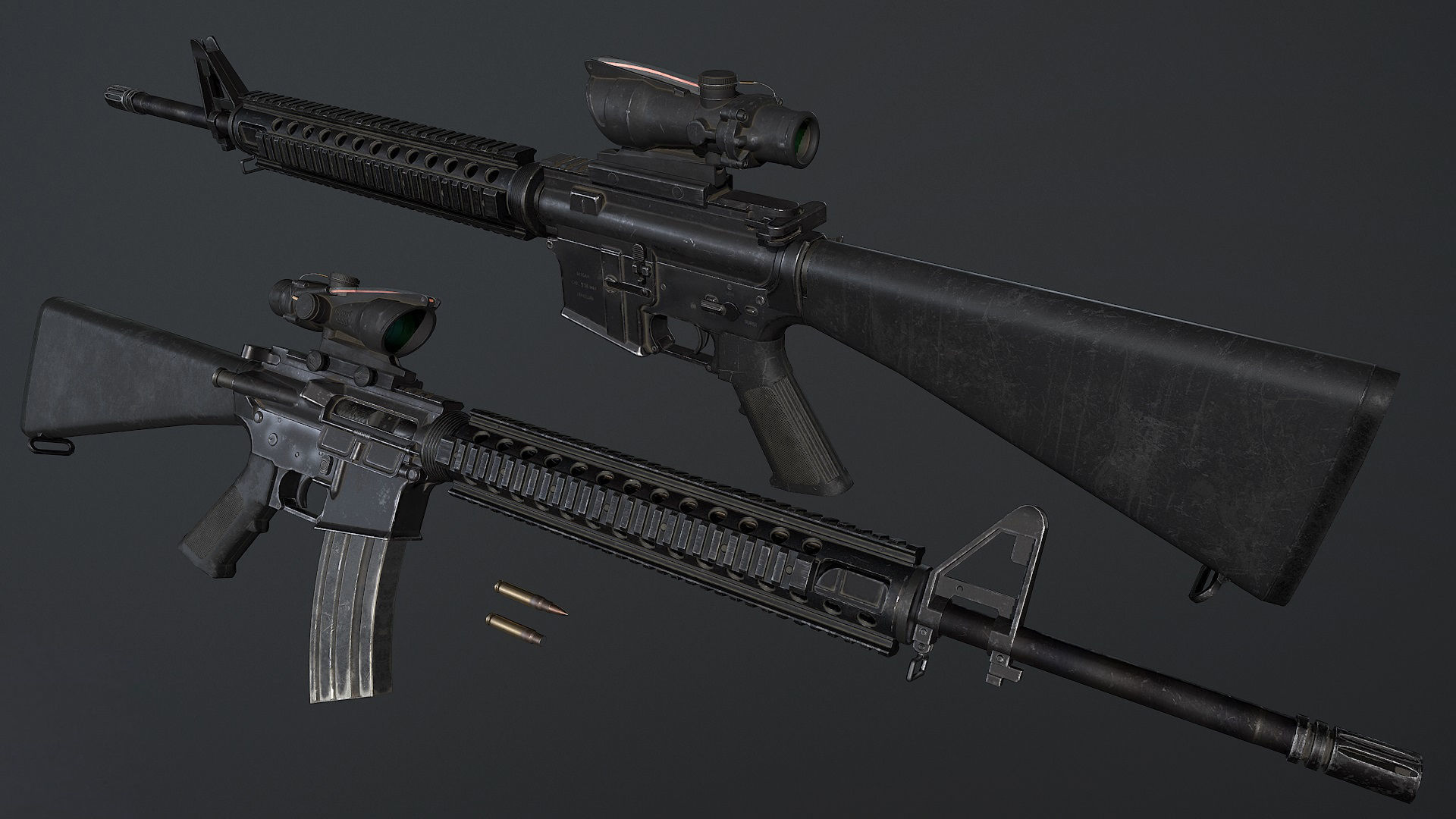 M16 A4 Low-poly 3D model_1