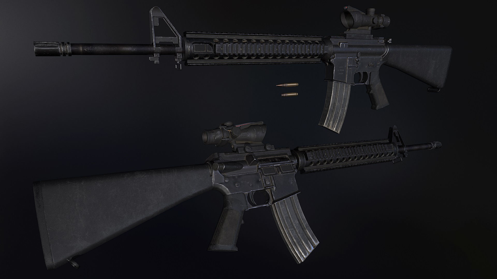 M16 A4 Low-poly 3D model_2