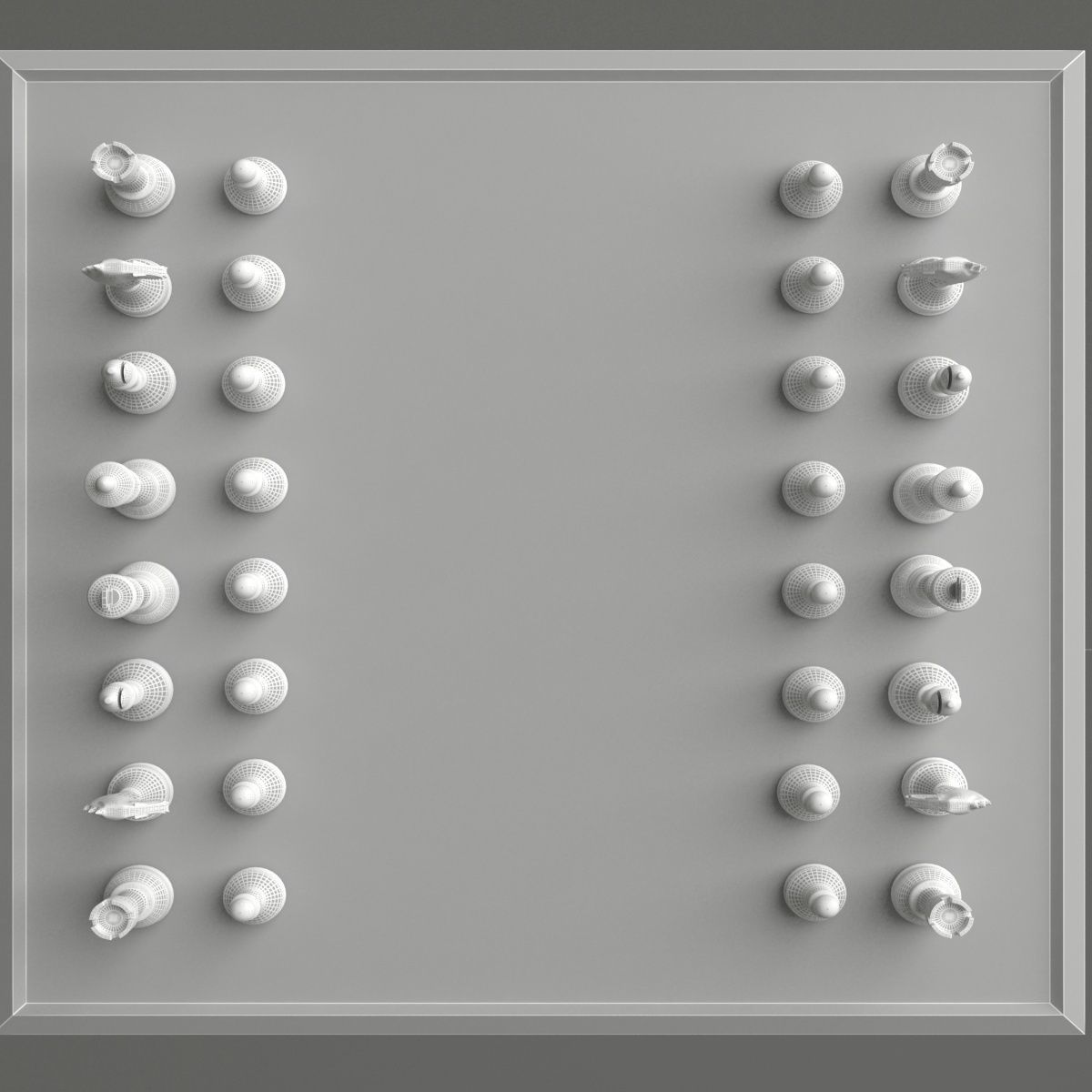 Chess Set board with pieces 3D model_8