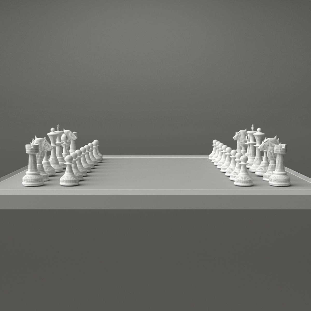 Chess Set board with pieces 3D model_7