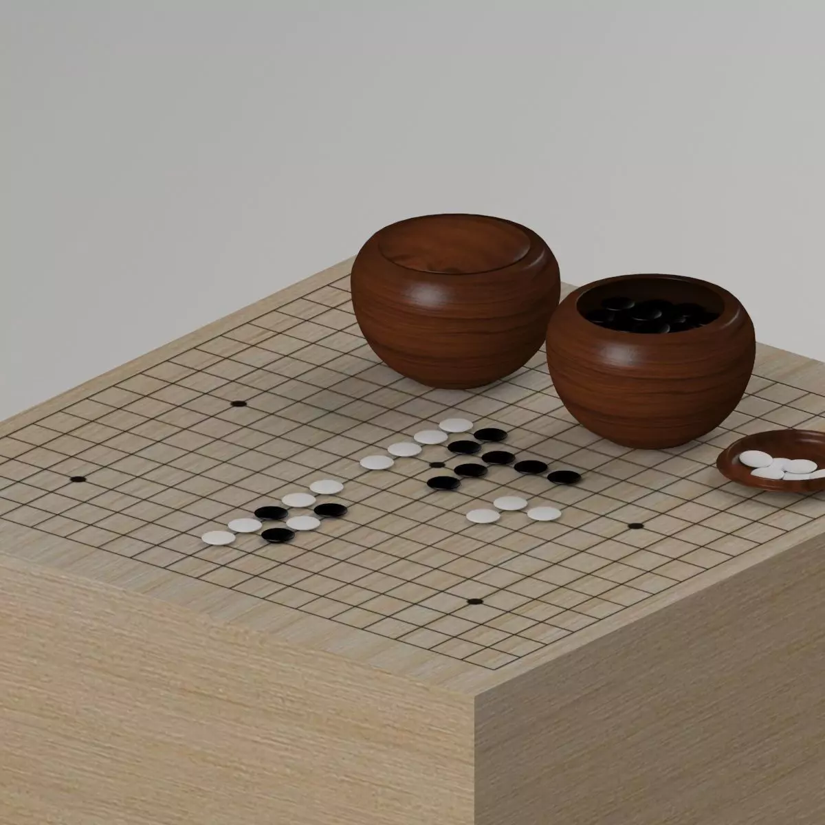 Go Game Table 3D model_0