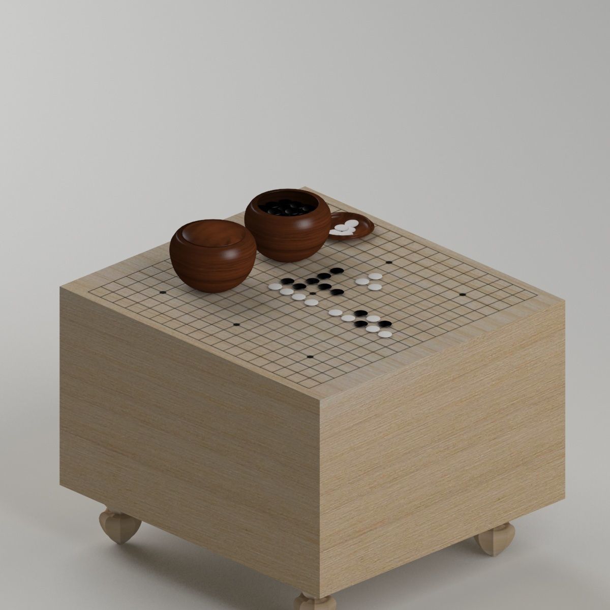 Go Game Table 3D model_1