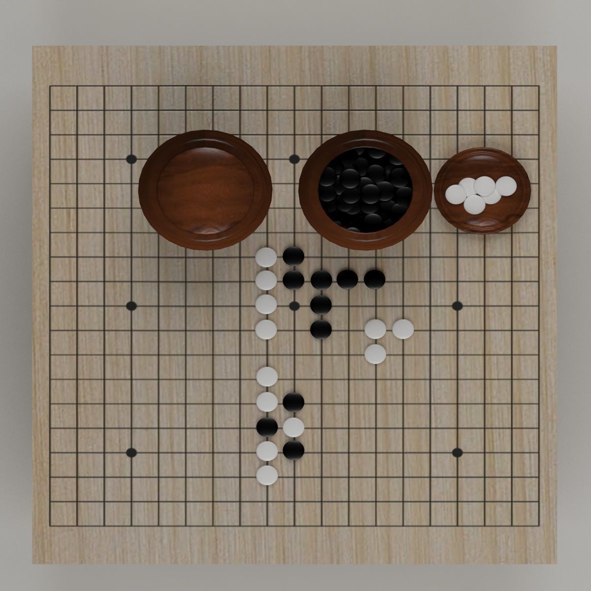 Go Game Table 3D model_2
