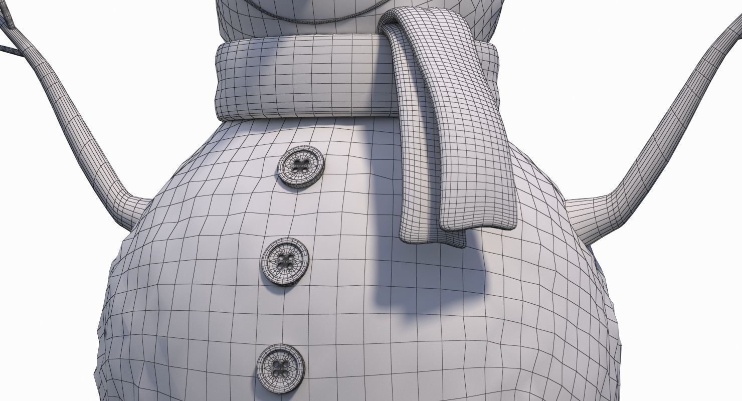 Snow Man Figurine 3D model_13