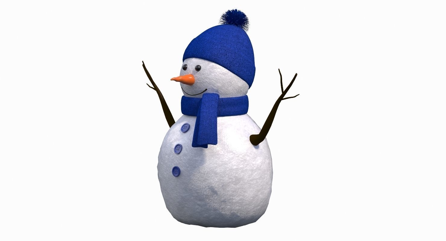 Snow Man Figurine 3D model_3