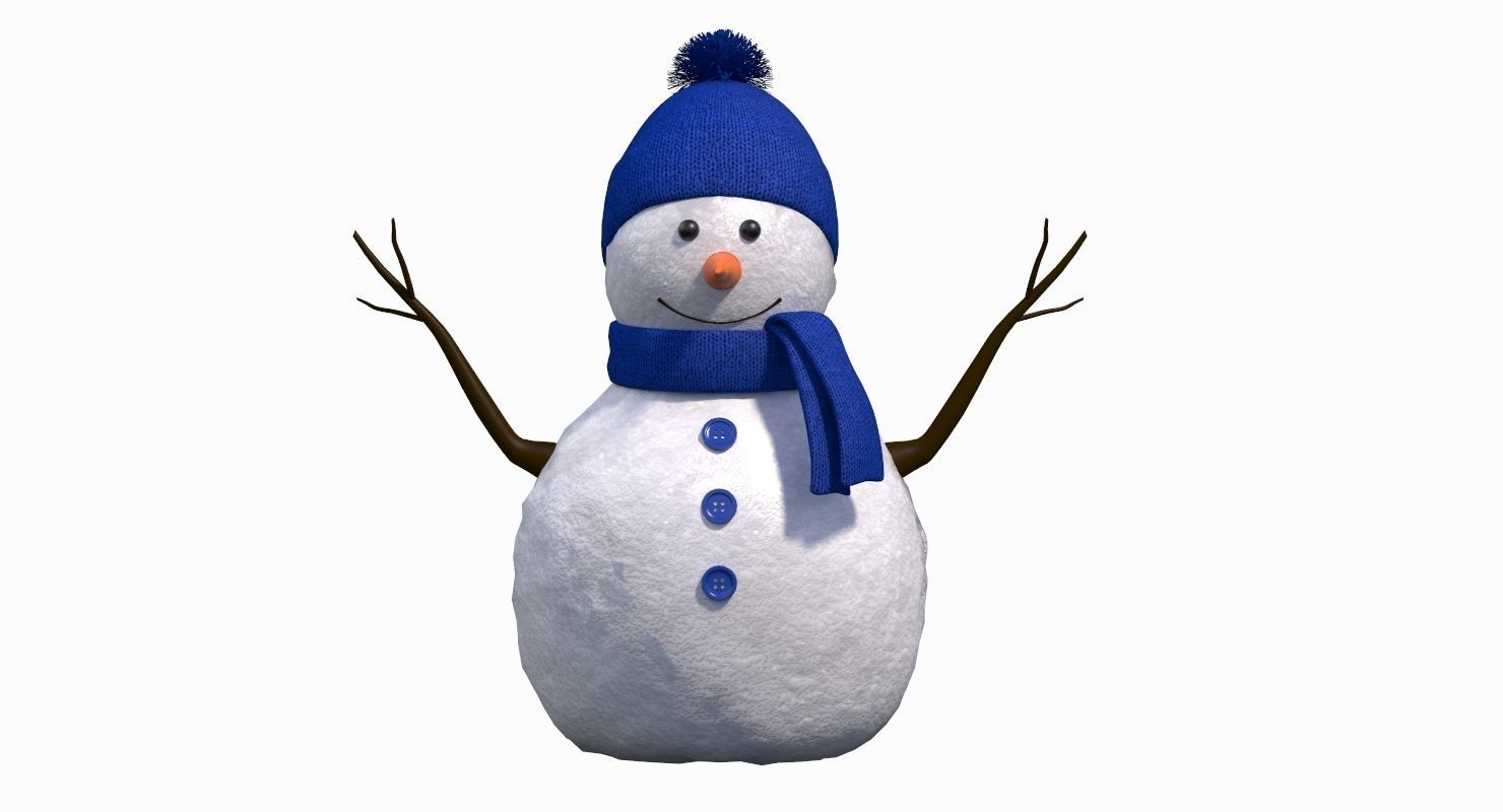 Snow Man Figurine 3D model_10