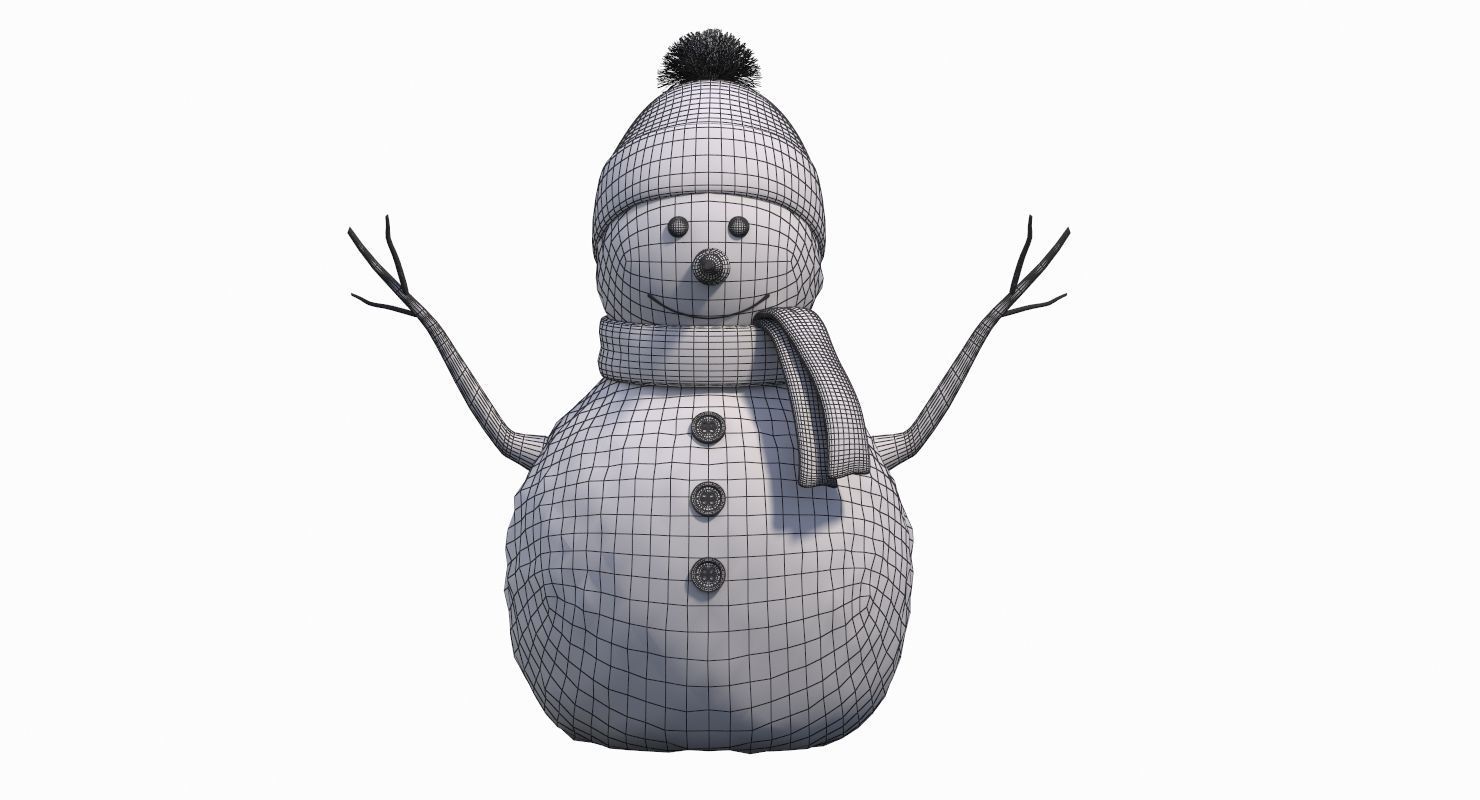 Snow Man Figurine 3D model_11