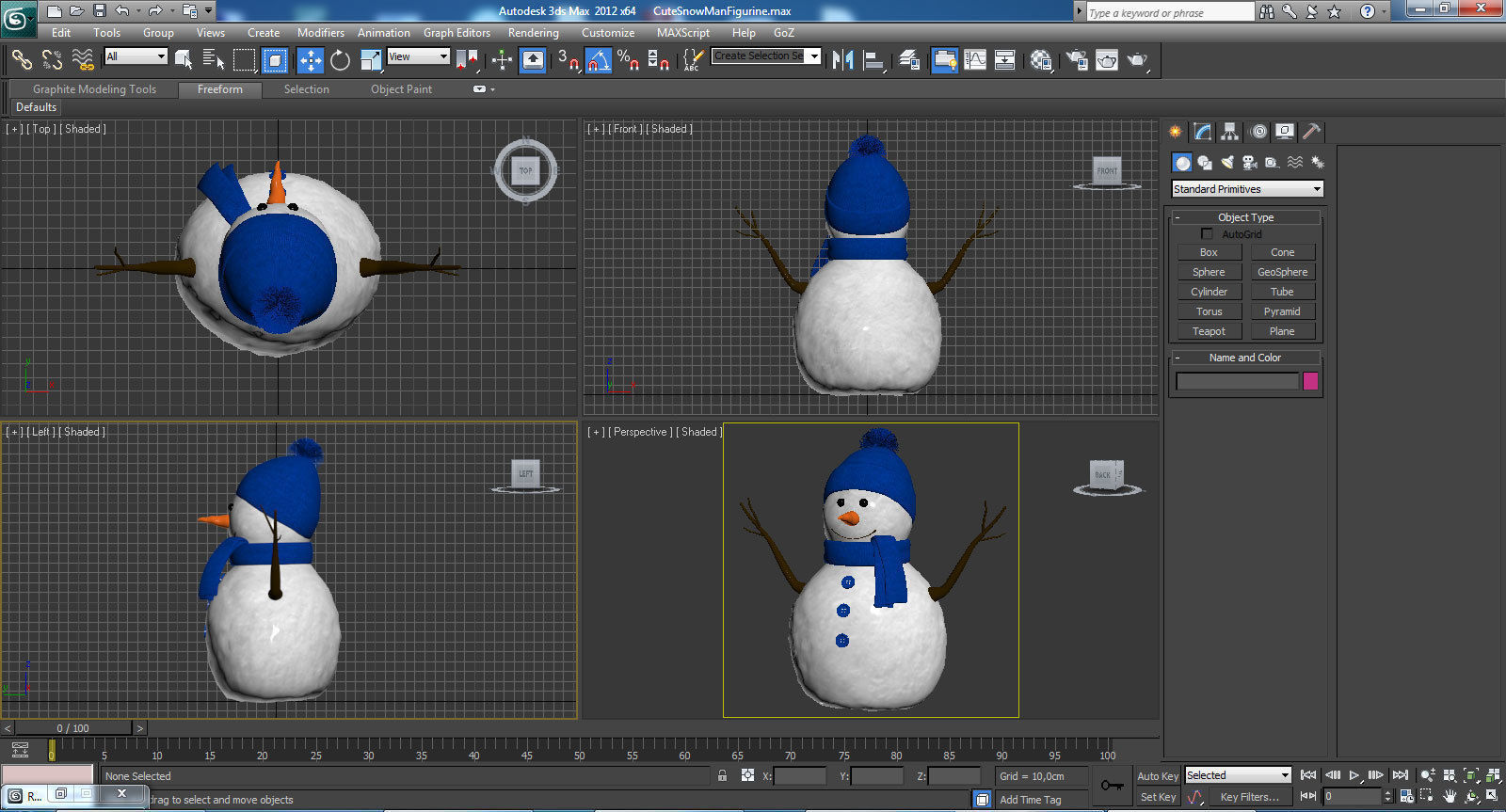 Snow Man Figurine 3D model_16